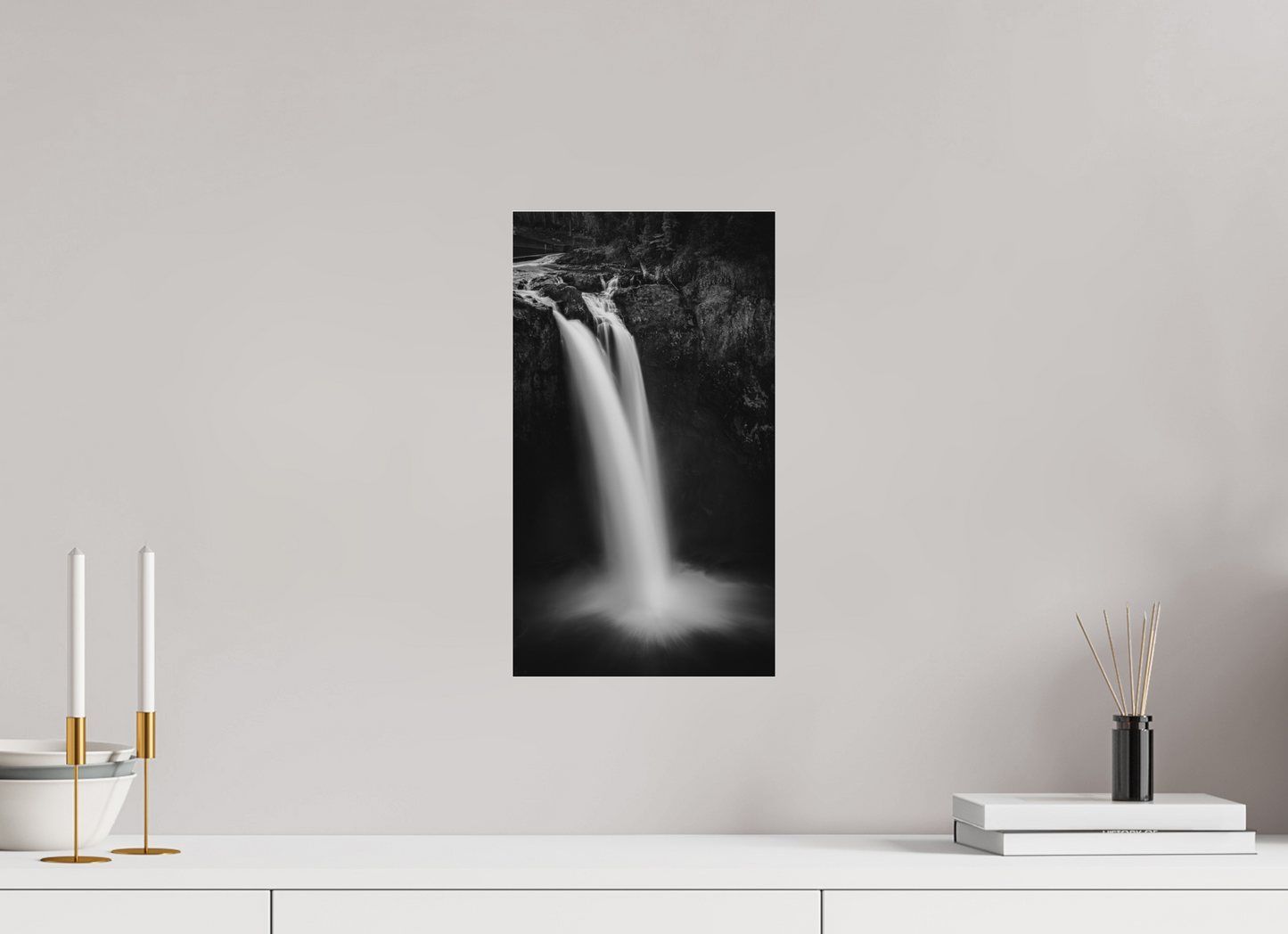 9 x 16″, Ilford BW Photo Print Under Acrylic Glass Salish Mist